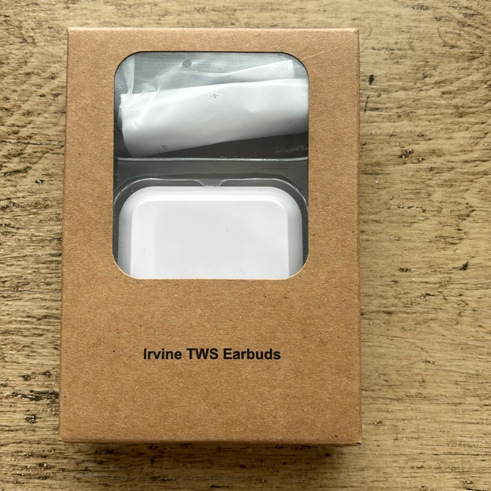 New wireless earbuds in original package